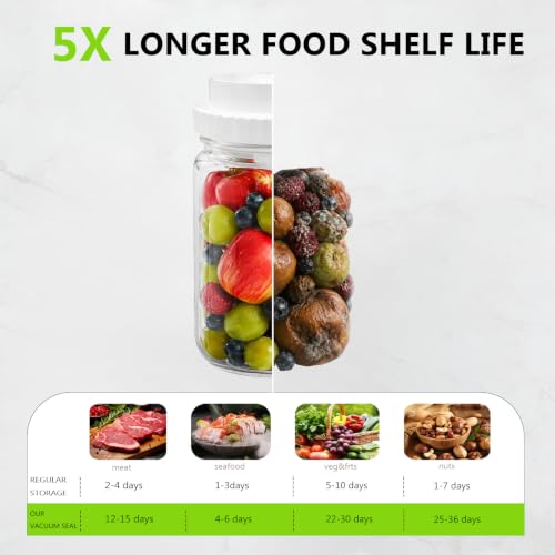Mason Jar Vacuum Sealer Kit with 2 Sealers, 20 Reusable Lids (Wide & Regular Mouth), Wine Vacuum Stopper & Opener, Food Storage System for Meal Prep, Pantry, Without Mason Jar - size: Mason Jar Vacuum Sealer Kit