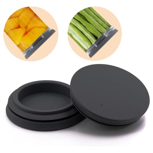 Wide Mouth Mason Jar Lids - Large Mouth Canning Lids Fit for All Wide Mouth Mason Jars,Food Grade Silicone Mason Jar Caps,Dishwasher Safe,Leak Proof Reusable Lids,2 Pack - color: Grey-2 Pack