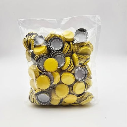 FastRack 288 Oxygen Absorbing Beer Bottle Caps | 26mm Pry-Off Yellow Standard Homebrew Bottle Tops for Glass Bottles | PVC-Free Beer Crown Caps for Bottling - color: Yellow