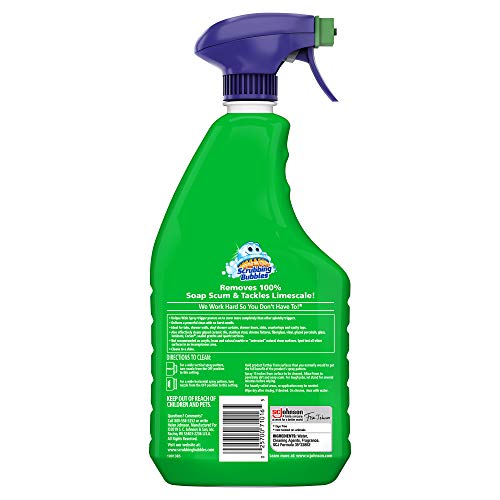 Scrubbing Bubbles Mega Bathroom and Shower Cleaner Spray, Foaming Action Removes Limescale and Soap Scum, Rainshower Scent, 32oz (Pack of 2) - size: 32 Fl Oz (Pack of 2)