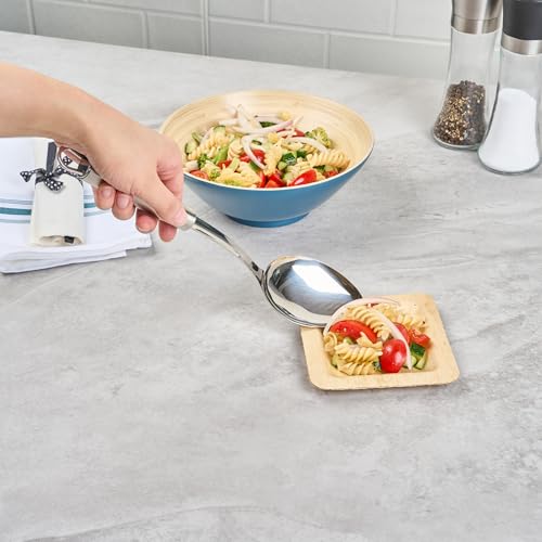 Restaurantware Stainless Steel Cooking Spoon - German Standard Metal Kitchen Spoon with Ergonomic Handle, Dishwasher Safe, Heat-Resistant - Heavy-Duty Serving Spoon For Mixing, Stirring - style: Steel Serving Spoon