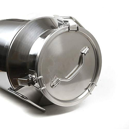 Milk Can with Sealed Lid, Stainless Steel Milk Transport Cans Wine Pail Bucket Tote Jug Pot Oil Liquid Storage Barrel with 2 Handles Sealed Silicone Anti-Leak Ring Lock Belt 40L 10.56 Gallon - color: 40l