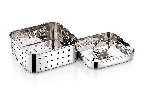Stainless Steel Square Shape Paneer/Tofu/Cheese Maker Mould Machine Hard Presse Mold KIt For Paneer/Cheese Making (450ml) - size: Square_450ml