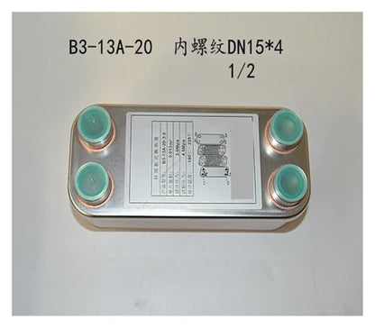 Female Thread Plate Wort Chiller Version Stainless Steel brazed Plate Heat Exchanger, Plate Oil Cooler, Heat Pump intercooler, Fluorine Water Exchange Water Heater(B3-13A-20-3.0) - color: B3-13a-20-3.0