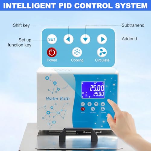 US In Stock -10℃ ~100℃ Laboratory Chiller Circulator 6L Chiller Lab Low Temperature Cooling Liquid Circulator Pump Chiller Lab Recirculating Chiller Water Bath Recirculating Water Cooling Chiller,110V