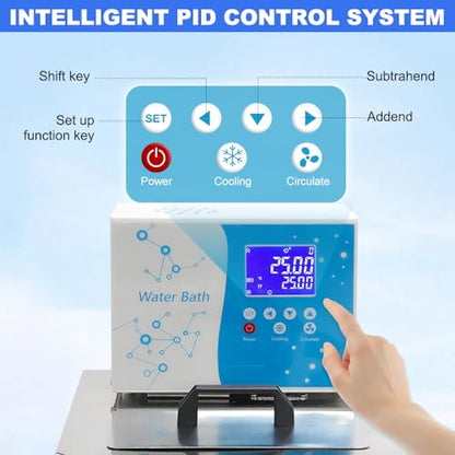 -5℃ ~100℃ Laboratory Chiller Circulator 6L Chiller Lab Low Temperature Cooling Liquid Circulator Pump Chiller Lab Recirculating Chiller Water Bath Recirculating Water Cooling Chiller,110V