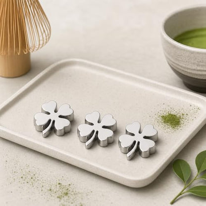 Matcha Sifting Beads 316L Stainless Steel Mini Sifter Balls for Matcha Powder, Four Leaf Clover Tea Strainer Beads for Clump Free Mixing, Matcha Accessories for Tea Set, Fine Mesh Sieve Tool Gift