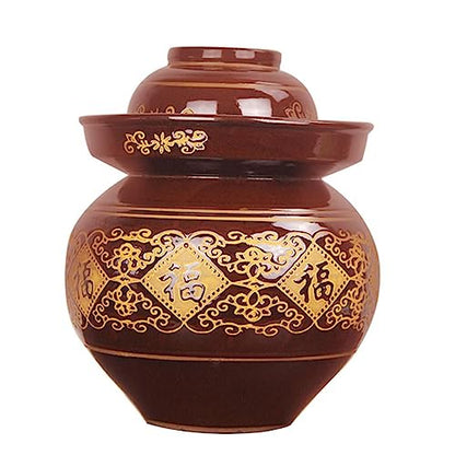 Fermentation Jar Traditional Chinese Porcelain Pickle Jar,Ceramics Fermenting Crock Kit with Water Seal Airlock Lid, Pickle Jar for Pickles Kimchi, Sauerkraut 3Kg - size: 3Kg