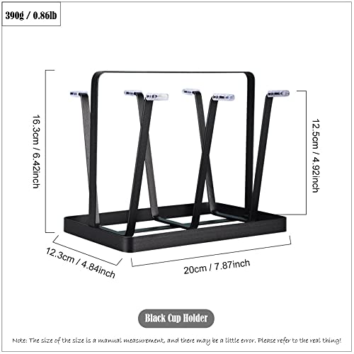Glass Cup Drying Rack, Nordic Style Wine Glass Drying Rack, Coffee Cup Holder, Water Bottle Organizer Metal Stand, Suitable for Home, Office, Kitchen, Black - color: Black