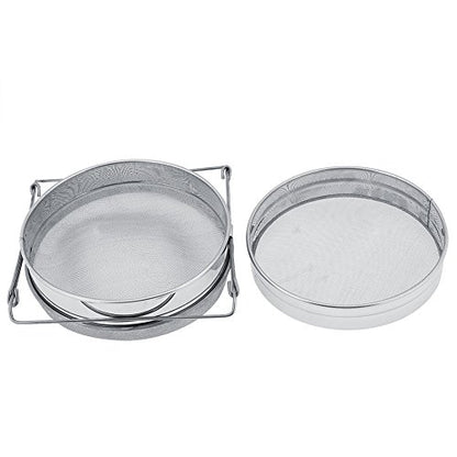 Stainless Steel Honey Strainer Double Sieve, for Honey Extracting, Bee Keeping Equipment Filter, for Most of Buckets, with Stretch Handle