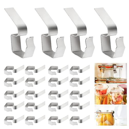 24 Pcs Stainless Steel Jar Clips/Clamps for Weck Jars, Airtight Food Preservation Clamps for Mason/Weck Canning Jars with Glass Lids, Rust-Proof & Reusable Kitchen Canning Supplies