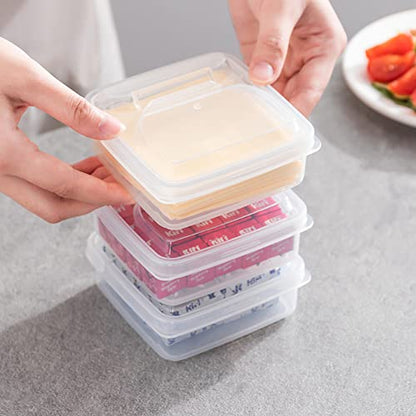2Pack Sliced Cheese Container for Fridge, Flip Lid Clear Butter Block Cheese Slice Storage Box, Keeps Cheeses Fresh Longer and Delicious, Refrigerator Organizer for Food Grated Cheese-Singles - size: M-2PCS
