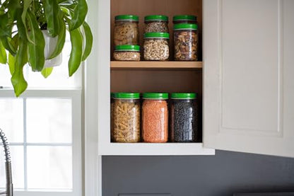 AllSpice Rust-Proof Narrow Mouth Aluminum Metal Mason Jar Lids Leak-Proof 12-Pack (Green Narrow) - color: Green, size: Narrow Mouth