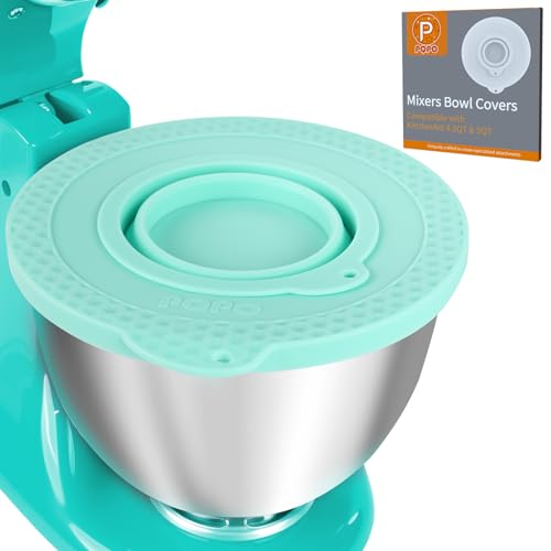 Silicone Mixers Bowl Cover Compatible with KitchenAid 4.5-5 Quart Tilt-Head Stand Mixers Bowl,with Collapsible Small Bowl(Green) - color: Green