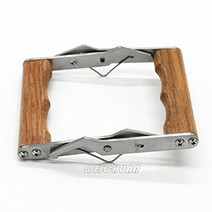 WEICHUAN Stainless Steel Beekeeping Frame Grip | Bee Hive Frame Gripper, Holder and Lifter Tool with Wooden Handle for Beekeeeper