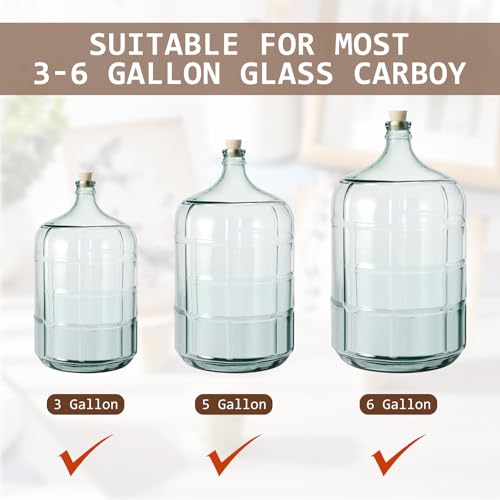Ziliny 6 Pcs Carboy Cork Stopper, Glass Carboy Cap for 1, 3, 5, 6 Gallon Glass Water Jug, Wood Tapered Fermentation Cap Cork Stoppers, 1 x 1.5 x 1.6 Inches - size: 3/5/6 Gallon