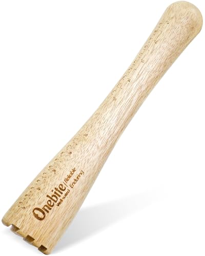 Onebite Sauerkraut Pounder for Mason Jars, Vegetable Fermentation Tamper for Sauerkraut Crocks with Scale Marks - 14" One Piece of Solid ParaWood, Upgraded Textured Base - color: Parawood & Upgraded, size: 14 inch