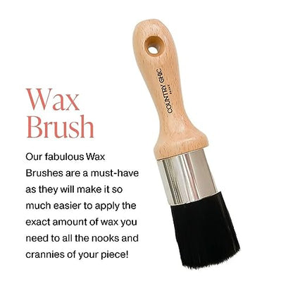 Country Chic Paint Wax Brush – Chalk Paint Wax Applicator with Synthetic Bristles – Furniture Wax Brush, No Shedding, Vegan-Friendly | 1.5"