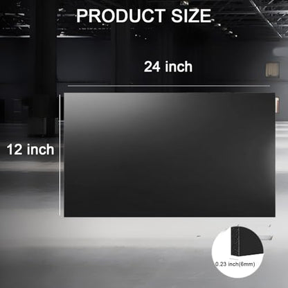 ABS Plastic Sheet 1/4 Inch Thick - 2PACK 12" x 24" Black Rigid ABS Board Impact Resistant Heat Moldable ABS Plastic Panel for Industrial DIY Projects, Home Decor, Handicrafts - (Frosted & Smooth) - size: 12x24x1/4 inch