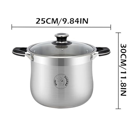 Vivicreate 18.5 Quart Stainless Steel Stock Pot with Lid Large Induction Cooking Pot for Pasta Soup Boiling Stew with Measurement Marks and Handles - size: 18.5 Quarts