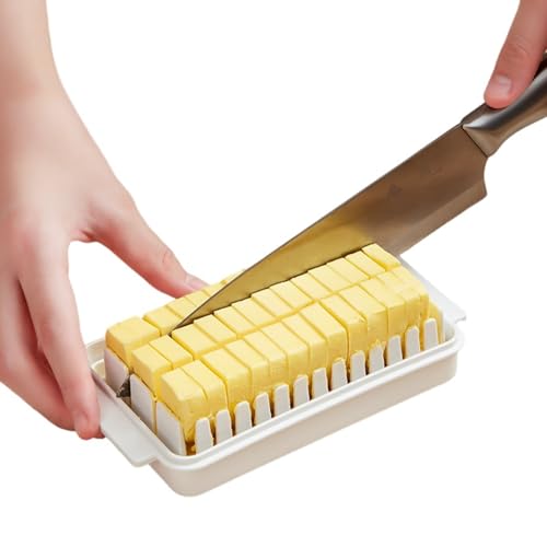 Japanese style cheese cutting and preservation box with lid, rectangular cheese slice storage box, butter slitting refrigeration box, uniform slicing design, transparent dustproof refrigerator storage