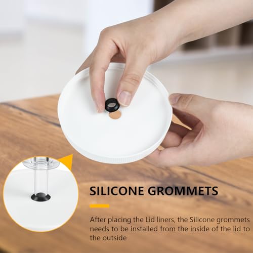 Artcome 18 PC Airtight 1 Gallon Fermentation Lid with Airlock - Transform Gallon Jar Into a Fermenter - Perfect for Pickles, Hard Kombucha, Beer, Wine, Cider - Gallon Lid with Econolock Airlock - size: 4 airlocks + lids
