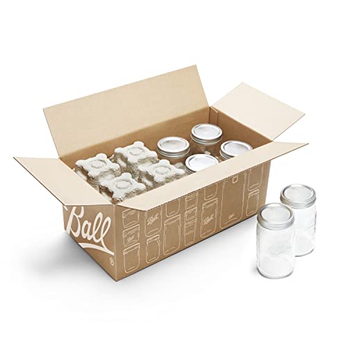 Ball Wide Mouth Glass Mason Jars with Lids and Bands, Used for Canning, Pickling, Juice, Jam, Jelly, Quart Size 32 Ounce (Pack of 8) - size: 8 Pack, style: Wide Mouth