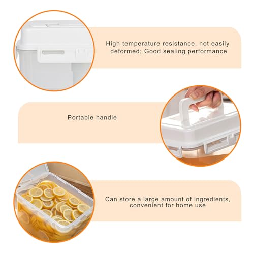 Pickle Jar with Handle and Lid Kimchi Press and Fermentation Storage Container Plastics Sauerkraut Organizers Box - color: 5