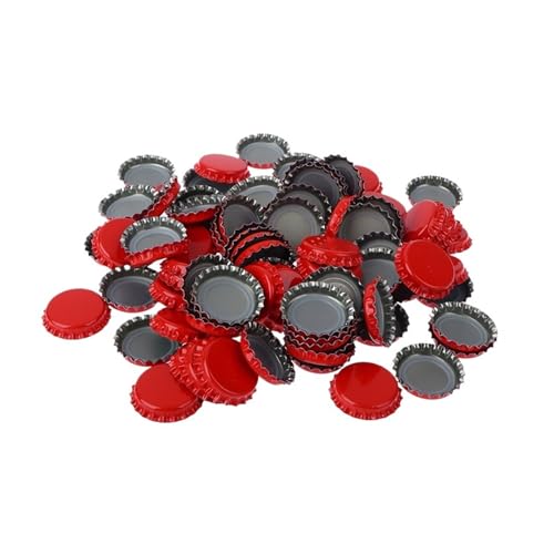 100Pcs for DIY Home Brewing Beer Tool for Caps Homebrew Beer Caps Craft Beer Bottling Caps Oxygen Absorbing Seal(Red) - color: Red