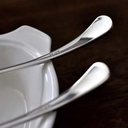 2-Piece Stainless Steel Small Ladle Set with Slanted Pour Spout, Sauce and Gravy Ladles, Modern Kitchen Utensil Set, 8-Inch Handle, Dishwasher Safe