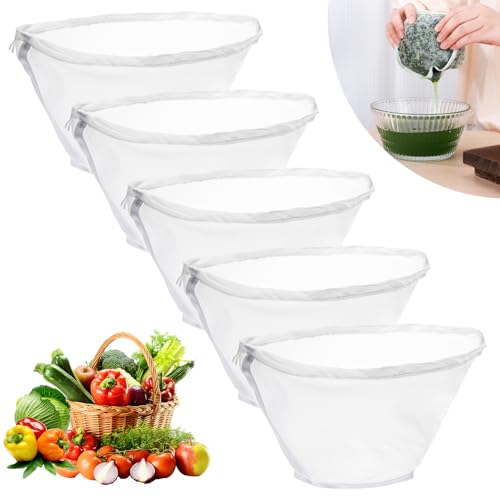 Cheese Cloth Bag for Straining, 5 Pack, Bowl-Shaped Fine Mesh Nylon Nut Milk Bag Reusable for Straining Almond/Oat/Soy Milk, Tea, Yogurt, Juice, Dumpling Fillings, Coffee, Flour (Small) - size: Small