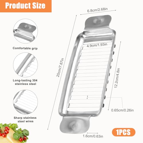 304 Stainless Steel Multipurpose Slicer for Block Cheese, Butter & Fruit - Handheld Kitchen Tool