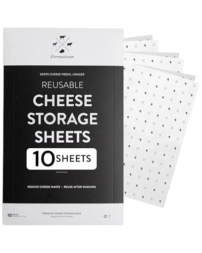 Formaticum 10-Pack Reusable Cheese Storage Sheets | Size 9" x 14" | Professional-Grade Cheese Strorage | Store Cheese, Sandwiches, and Charcuterie | Kitchen Organization | Manufactured in Germany - size: Reusable 10-Pack-Sheets