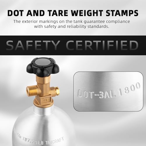 TMCRAFT 10lb CO2 Tank, High Strength Aluminum Alloy Cylinder with CGA-320 Valve, DOT Approved Cylinder for Kegerator kit and Draft Beer Dispensing
