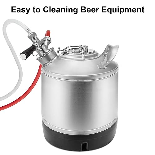 1.6 Gallon Cleaning Keg with D System Sankey Ports, Wash Out Keg with Rubber Base for Beer Lines Cleaning | D System Sankey Ports;Cleaning Keg - size: 1.6 Gallon