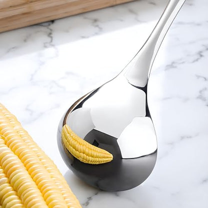 Small Ladle Spoon for Gravy, 8" 304 Stainless Steel Ladle with Hollow Handle,1-Pack