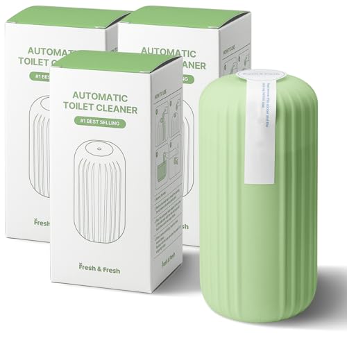 Fresh & Fresh Automatic Toilet Bowl Cleaners (Forest Green) - 3 Bottles(UPTO 2500 FLUSHES/Bottle), Commercial and Residential Toilet Cleaner 3-4 MONTH Lasting Toilet Bowl Cleaner Bottle - color: Bottle (Forest Green), size: 3