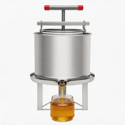 Manual Honey Extractor, Stainless Steel Honeycomb Spinner, Honey Press Extractor Machine, Fruit Jucie Beeswax Presser with T-Shaped Handle 533Oz for Beekeeping Starter Small-Scalez Apiary