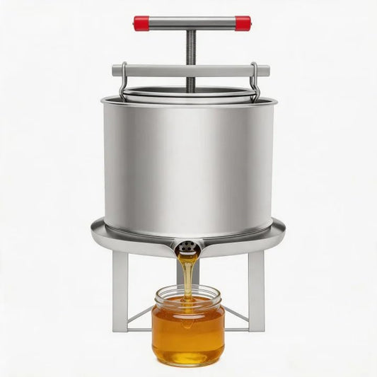 Manual Honey Extractor, Stainless Steel Honeycomb Spinner, Honey Press Extractor Machine, Fruit Jucie Beeswax Presser with T-Shaped Handle 533Oz for Beekeeping Starter Small-Scalez Apiary
