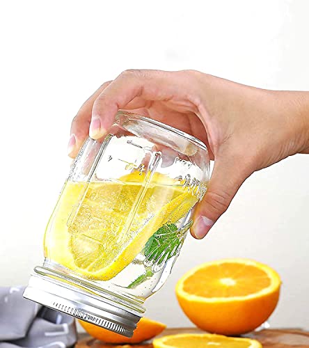 Wide Mouth Canning Lids and Rings Set of 12, Reusable Stainless Steel Mason Jar Lids with Bands for Food Storage, Preserving, Pickling and Fermentation(8.7cm,Silver) - size: 8.7cm