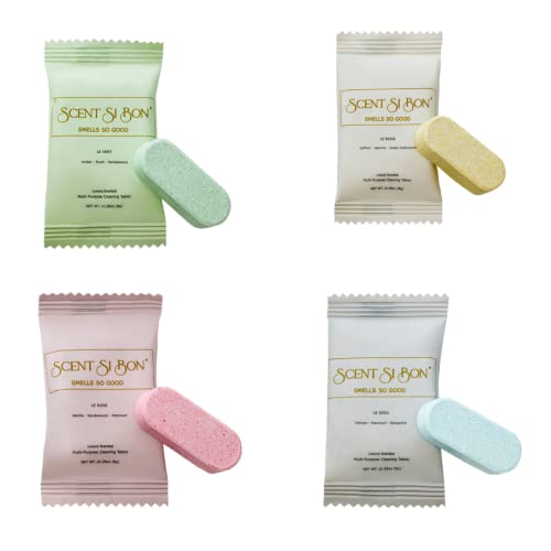 L'Ombre Luxury Scented Multi-Purpose Cleaning Tablets, 4 Count, Makes 4 x 16oz Bottles, Inspired By Iconic Perfumes