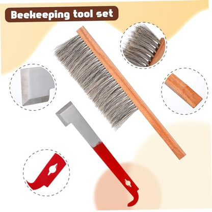 1 Set Beekeeping Tool Set Hive Tool Hook Bee Hive Kit Beehive Tool Brush Bee Supplies Bee Hive Brush Tool J Hook for Beekeepers Hive Tool j Beekeeping Tools Bee Keeping Tools
