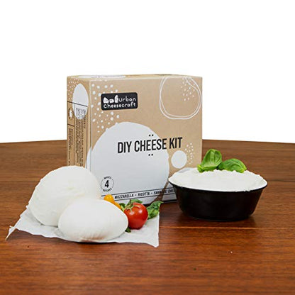 Cheese Making Kit - Mozzarella, Ricotta & Farmers' - 4 Batches, Make Cheese in 1 Hour, Vegetarian Rennet, Great Gift for Cooks, Keto Diet