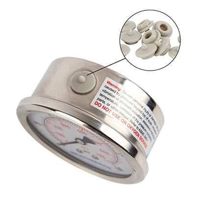 MEASUREMAN 10 Pack Gray Silicone Oil Seal Plug, Rubber Oil Cap for Liquid Filled Pressure Gauge