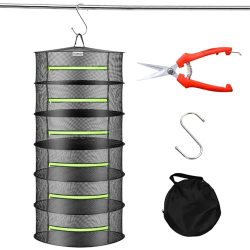 Herb Drying Rack Breathable Mesh Drying Rack,Herb Drying Rack Hanging with Zipper for Drying Herb Plants, Seeds, and Buds,Mesh Hanging Plant Dryer, Foods Dry Net for Garden