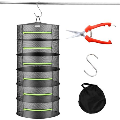 Herb Drying Rack Breathable Mesh Drying Rack,Herb Drying Rack Hanging with Zipper for Drying Herb Plants, Seeds, and Buds,Mesh Hanging Plant Dryer, Foods Dry Net for Garden