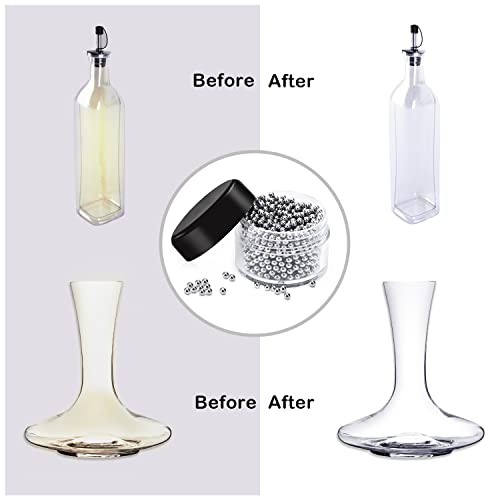 1000 PCS Decanter Cleaning Beads, 304 Stainless Steel Cleaning Balls for Glassware, Reusable Cleaning Beads for Wine Decanters Water Bottle Carafe and Vase - style: 1000pc Beads for Decanter