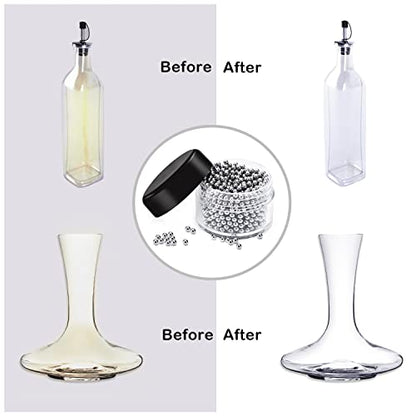 1000 PCS Decanter Cleaning Beads, 304 Stainless Steel Cleaning Balls for Glassware, Reusable Cleaning Beads for Wine Decanters Water Bottle Carafe and Vase - style: 1000pc Beads for Decanter