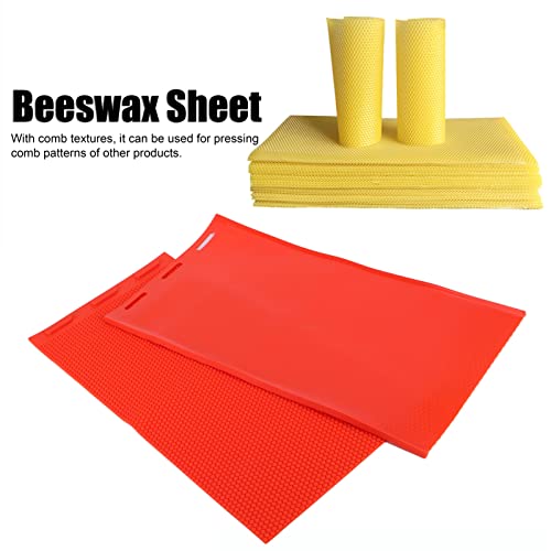 2Pcs Beeswax Sheet Mold, Natural Beeswax Sheet DIY Rubber Comb Foundation Press Mold Beekeeping Accessory Red