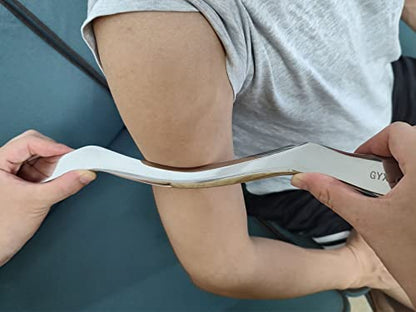 Muscle Scraper Stainless Steel Gua Sha Scraping Massage Tool,IASTM Tools, Great Soft Tissue Physical Therapy 14 Inch Long（Double Edge） - style: GYX COELE-01